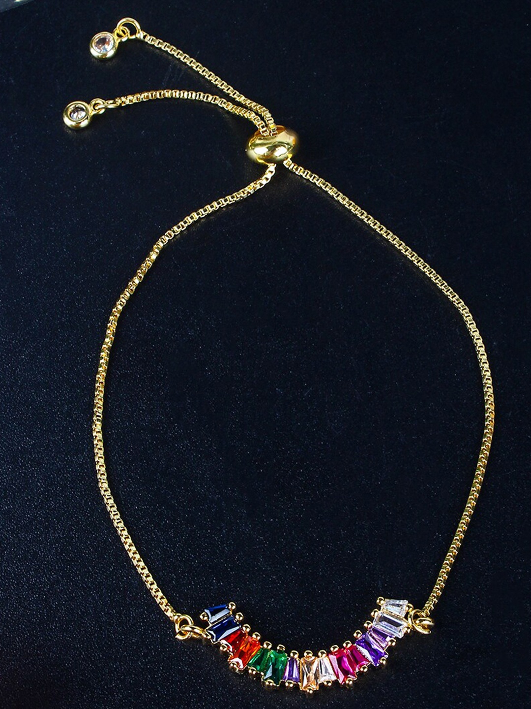 

DressBerry Blue Gold-Plated Stone Studded Wraparound Bracelet