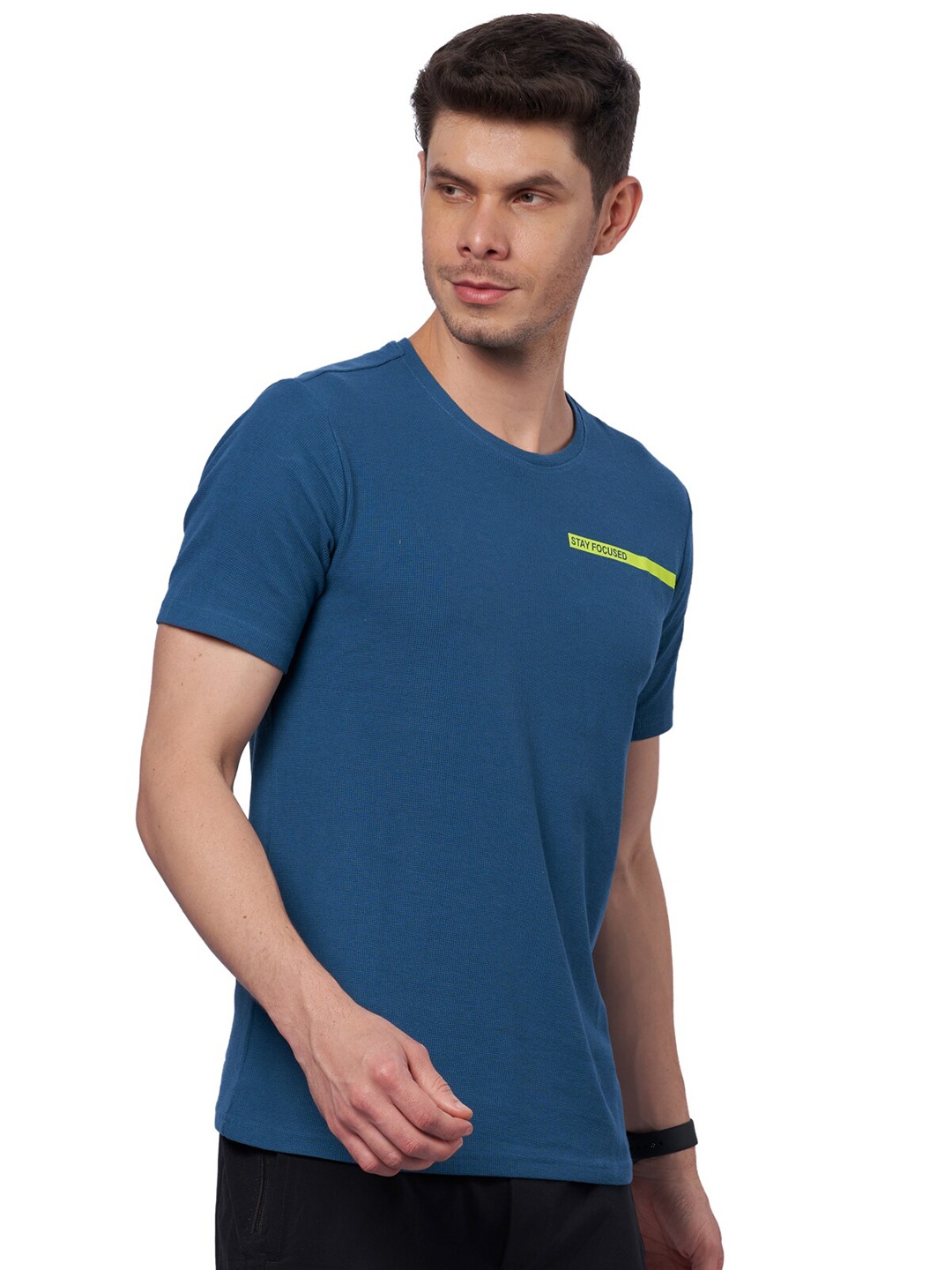 

DOMIN8 Cotton Casual T-shirt, Blue