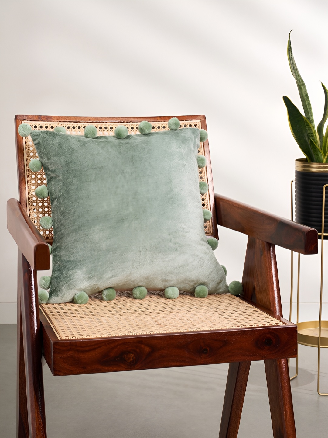 

Living scapes by Pantaloons Green Square Cushion Cover