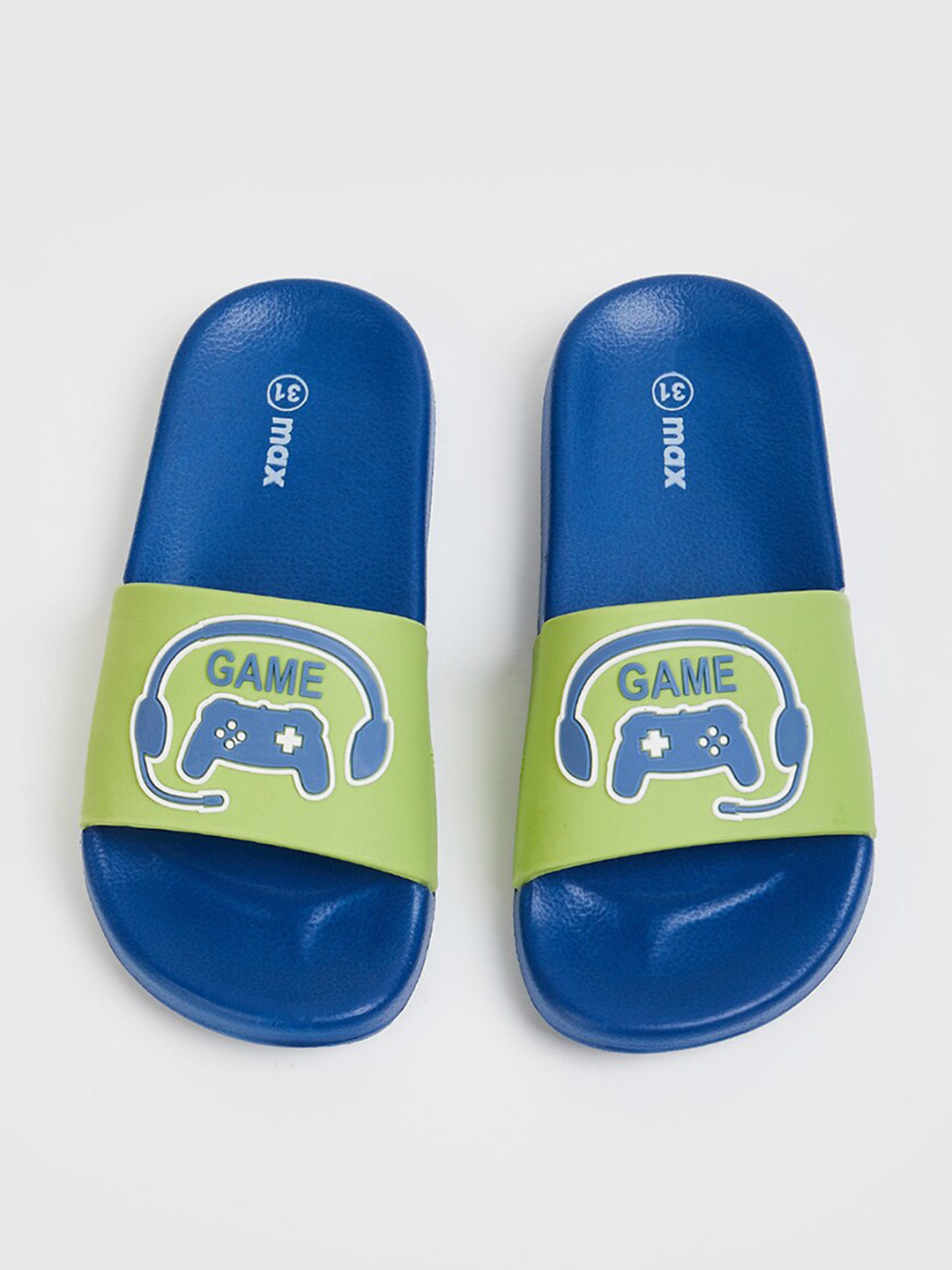 

max Boys Printed Sliders, Blue
