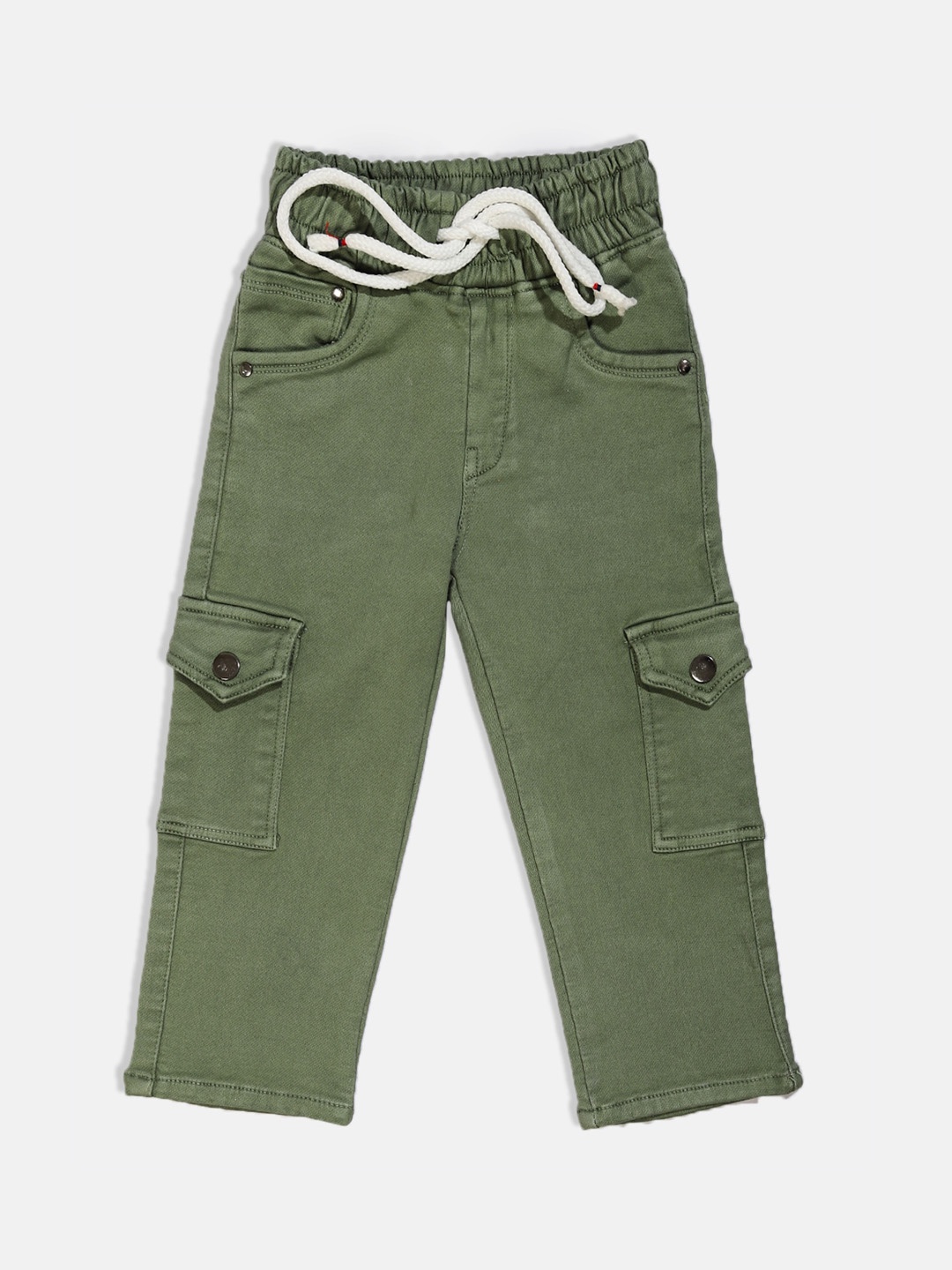 

BAESD Kids Mid-Rise Pixie Clean Look Cropped Cotton Jogger Jeans, Green