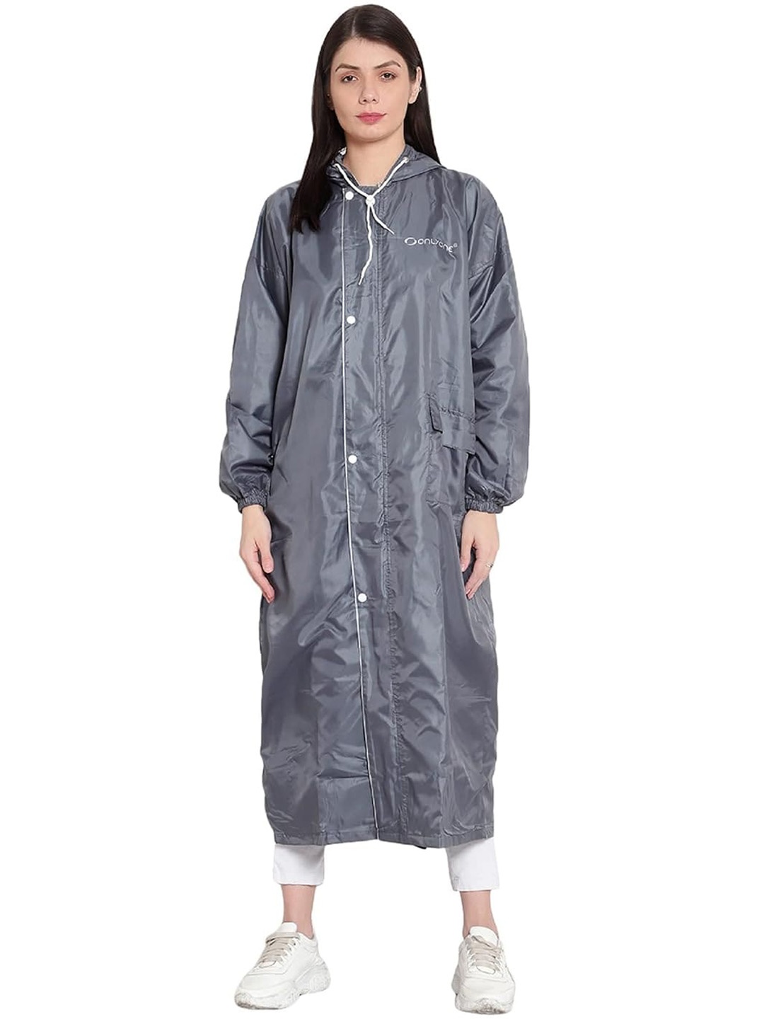 

Zacharias Long WaterProof Hooded Raincoat, Grey