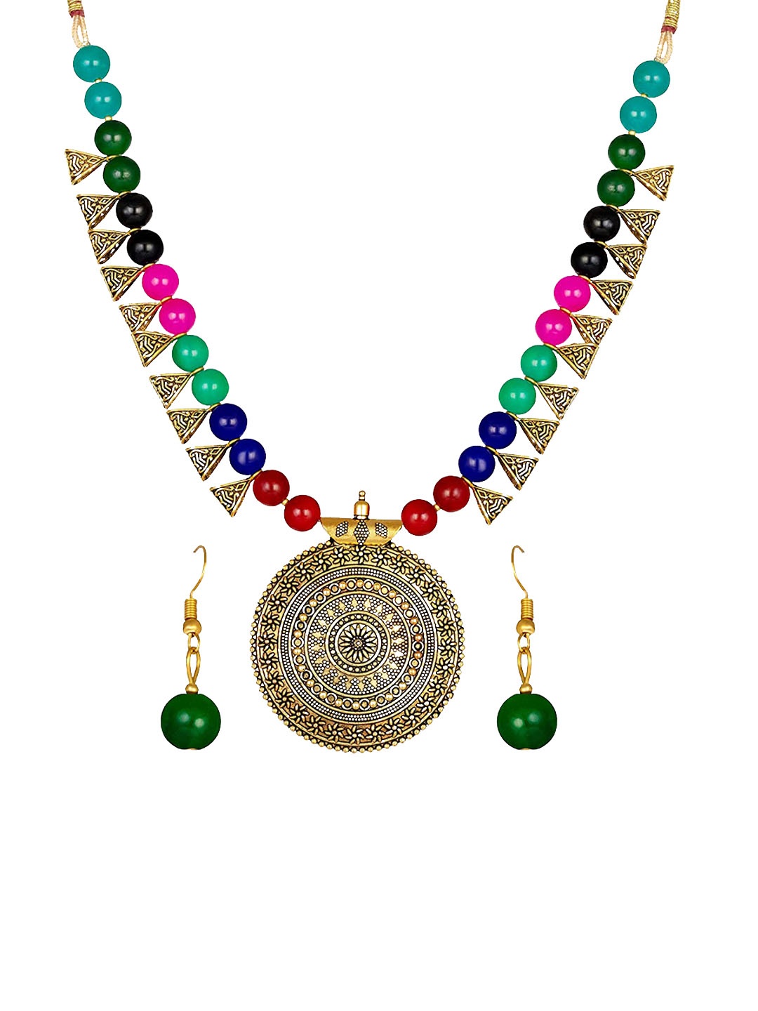

Shining Diva Gold-Plated Stone-Studded Jewellery Set
