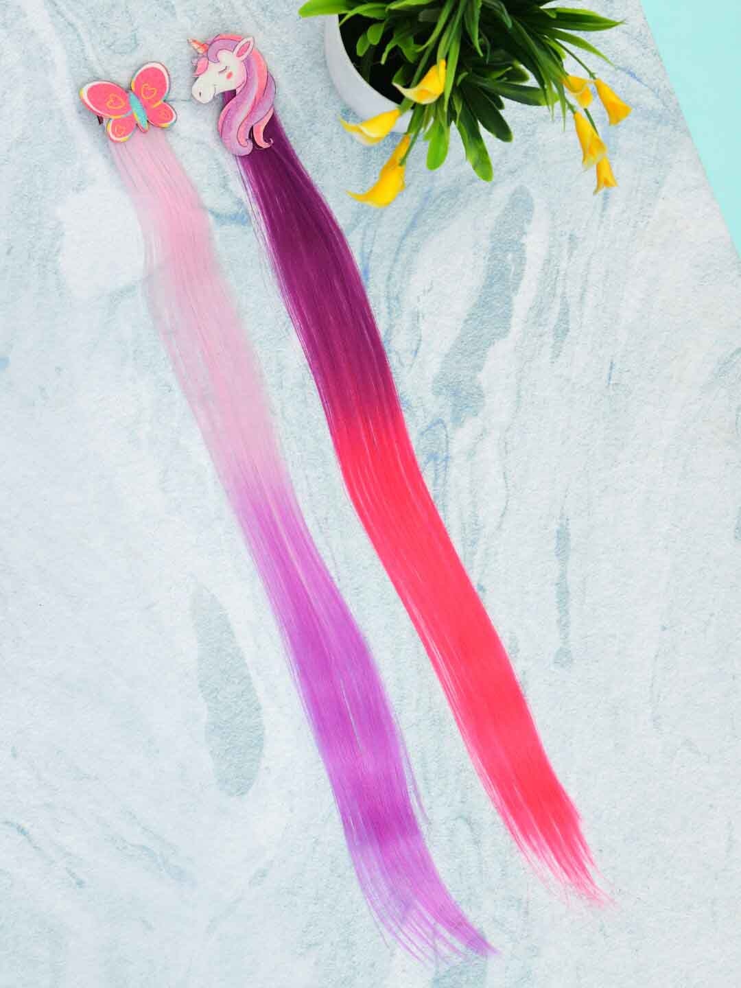 

FUNKRAFTS 2-Pcs Hair Extention Clips - Mauve & Pink