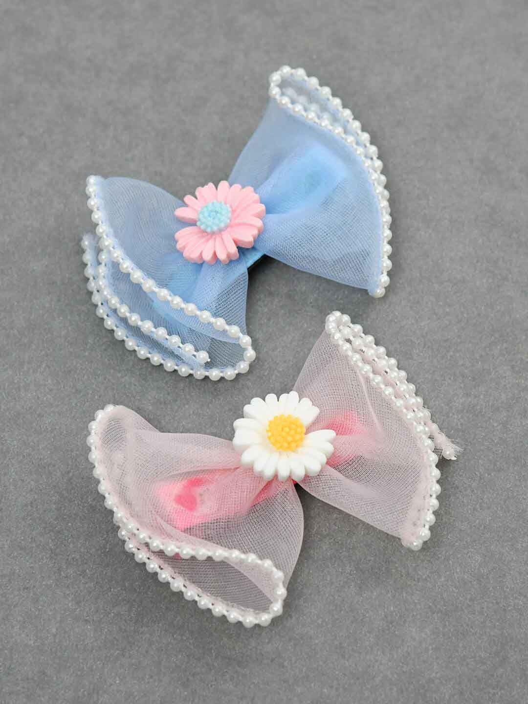 

FUNKRAFTS Girls Set of 2 Alligator Bow Hair Clip, White
