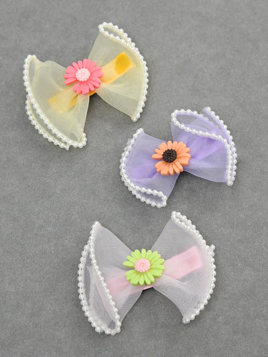 FUNKRAFTS Girls Set of 3 Alligator Hair Clip, White