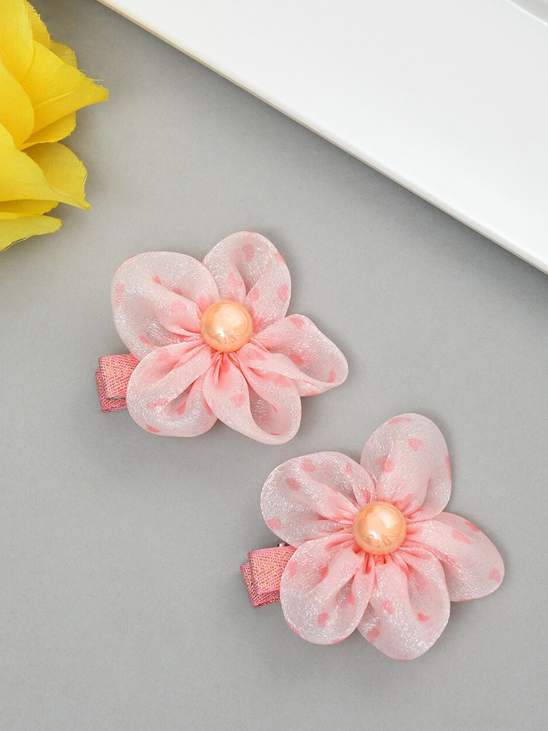 

FUNKRAFTS Girls Set of 2 Beaded Alligator Hair Clip, Pink
