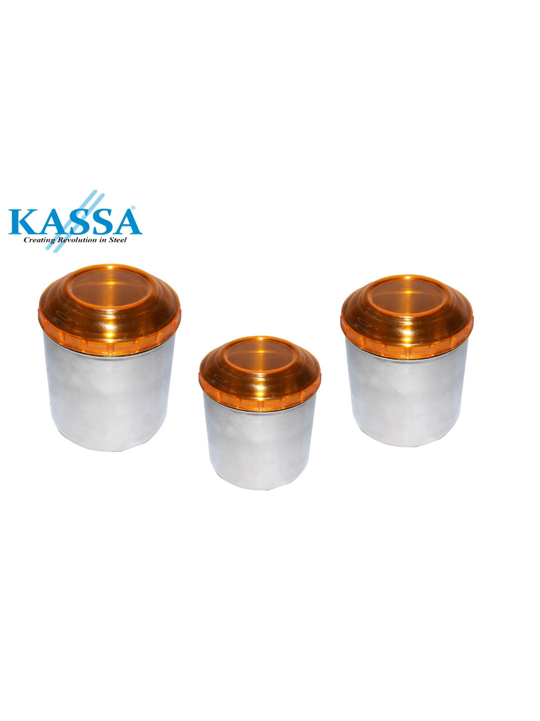 

KASSA Orange Stainless Steel Dishwasher Safe Canister