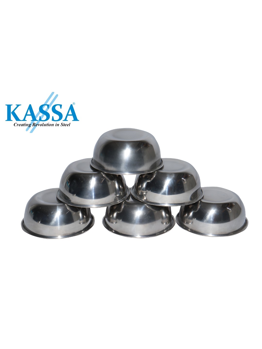 

KASSA 6 Pieces Steel Stainless Steel Dishwasher Safe Glossy Bowls