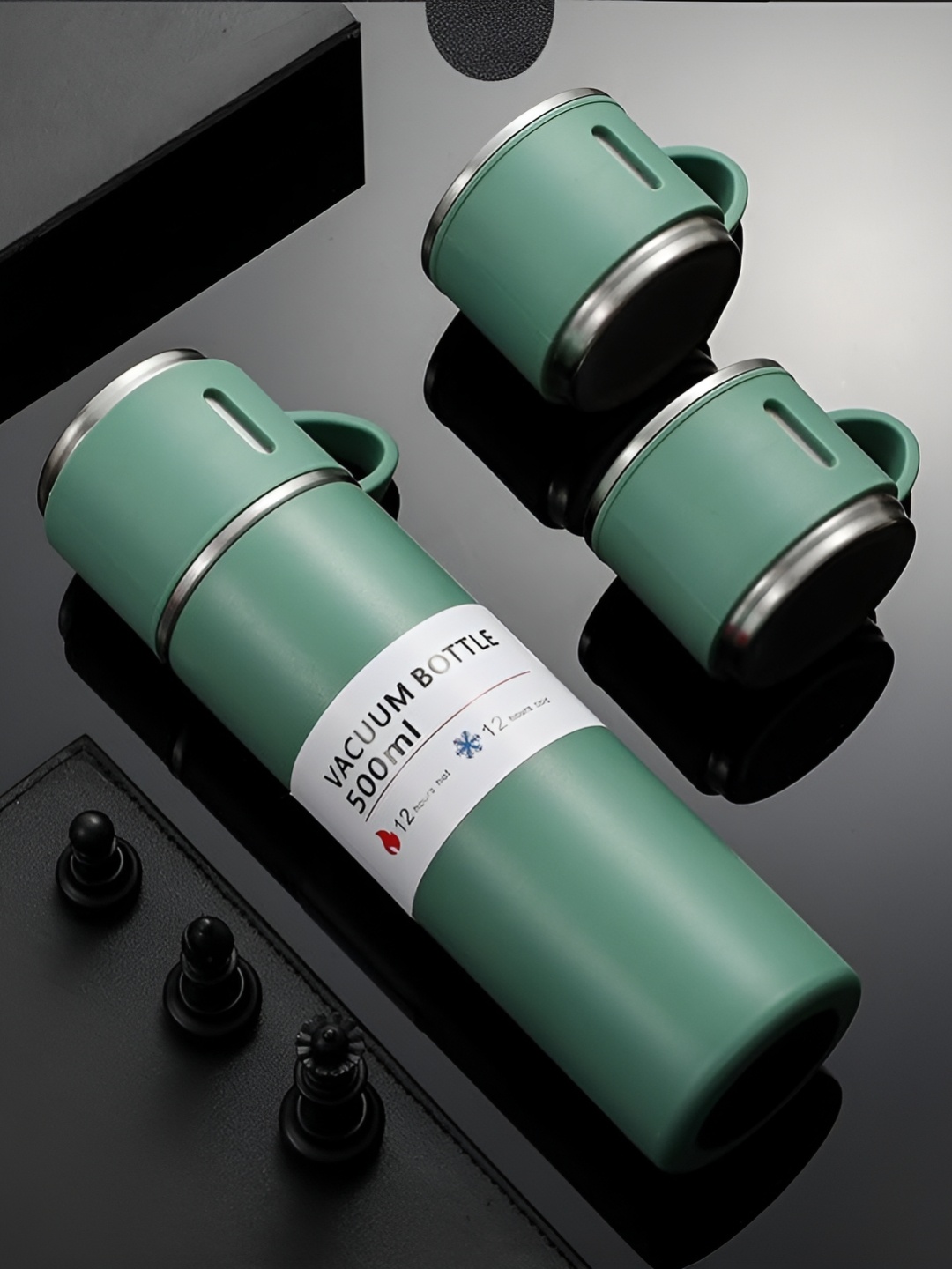 

KASSA Green & Steel Stainless Steel Double Wall Vacuum Flask