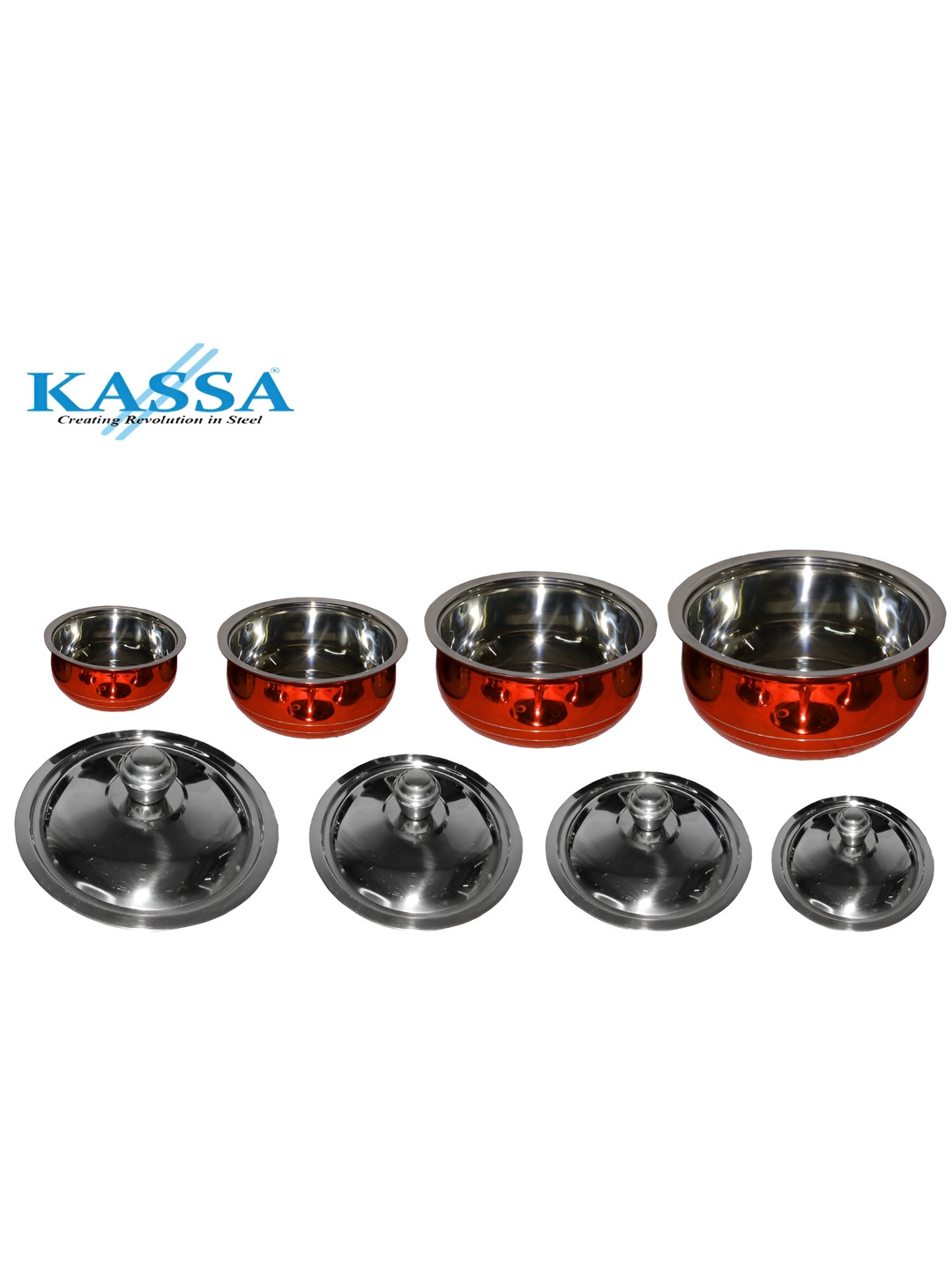 

KASSA Red 10 Pieces Stainless Steel Cookware Set