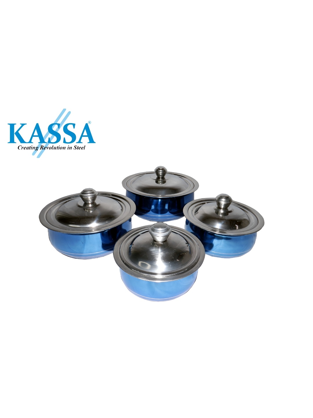 

KASSA Blue 10 Pieces Stainless Steel Dishwasher Safe Handi Set