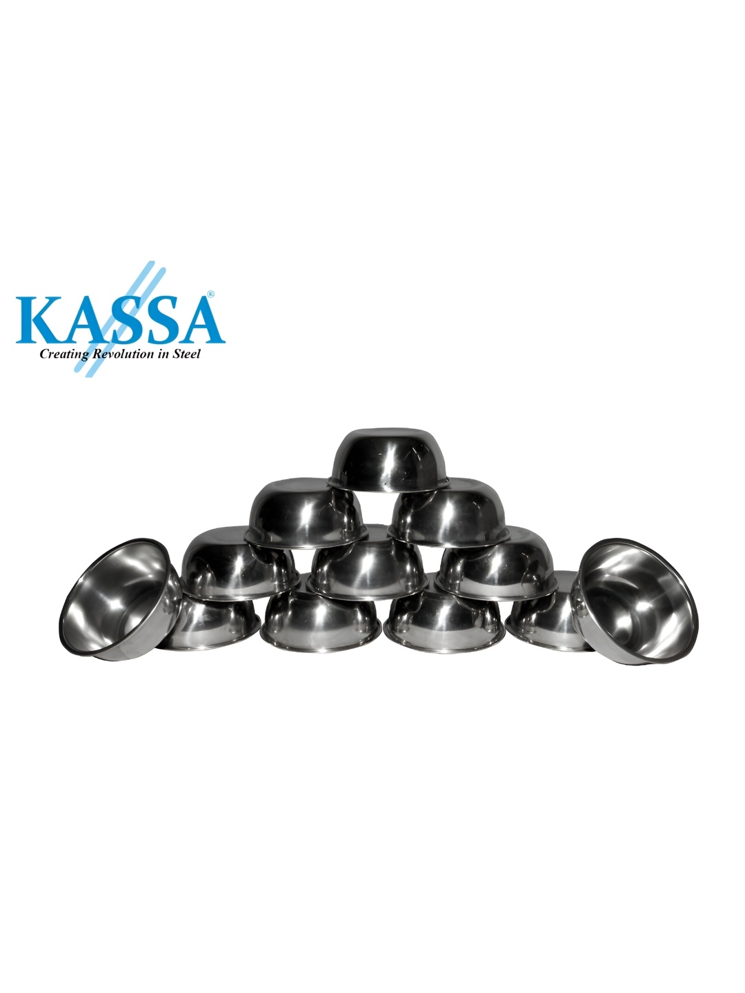 

KASSA 12 Pieces Steel Stainless Steel Dishwasher Safe Katori Set