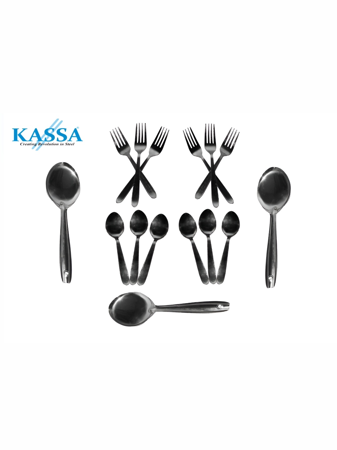 

KASSA 15 Pieces Steel Stainless Steel Mixed Cutlery Sets