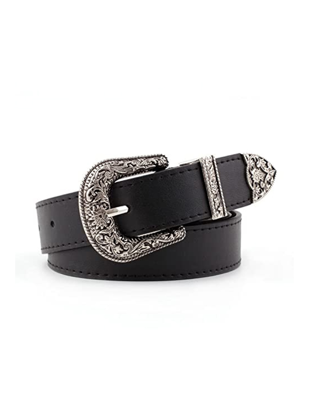 

SYGA Women Leather Belt, Black