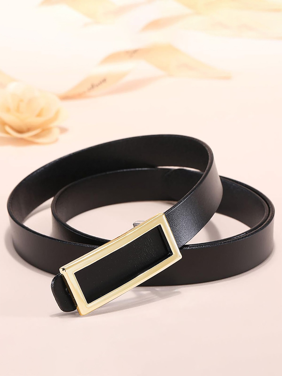 

SYGA Women Leather Belt, Black