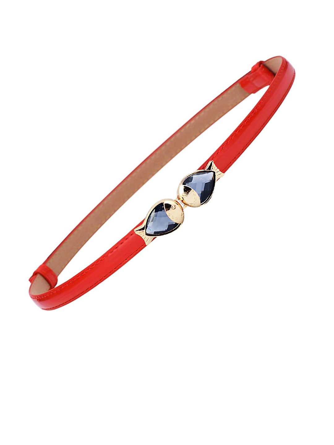 

SYGA Women Slim Leather Belt, Red