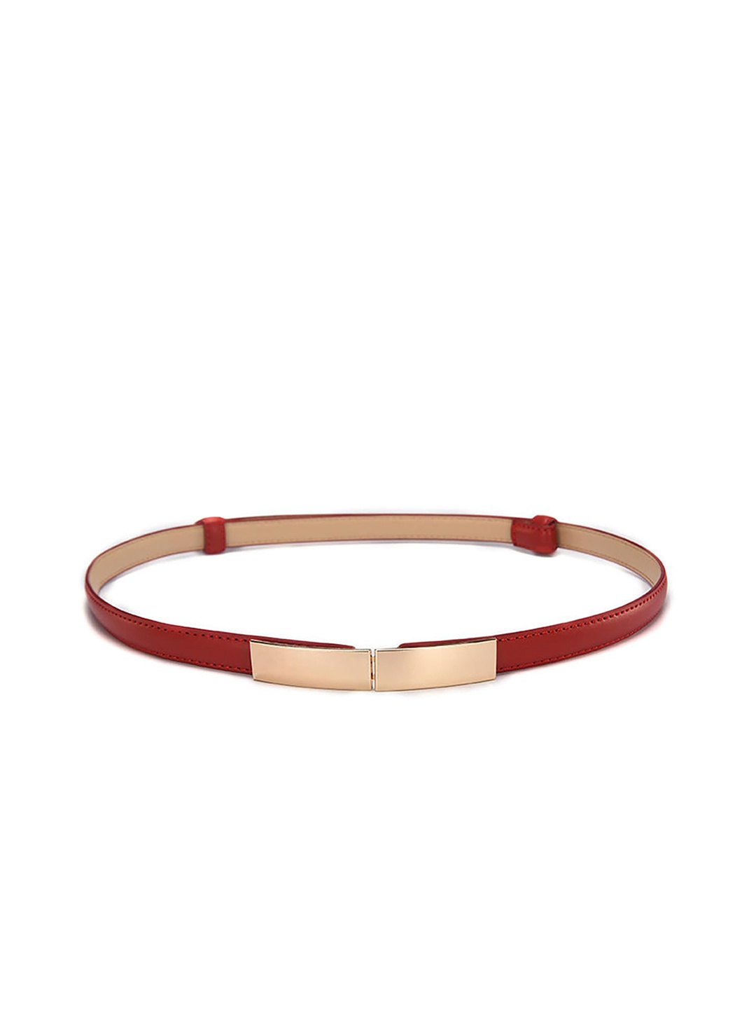 

SYGA Women Textured Leather Belt, Red