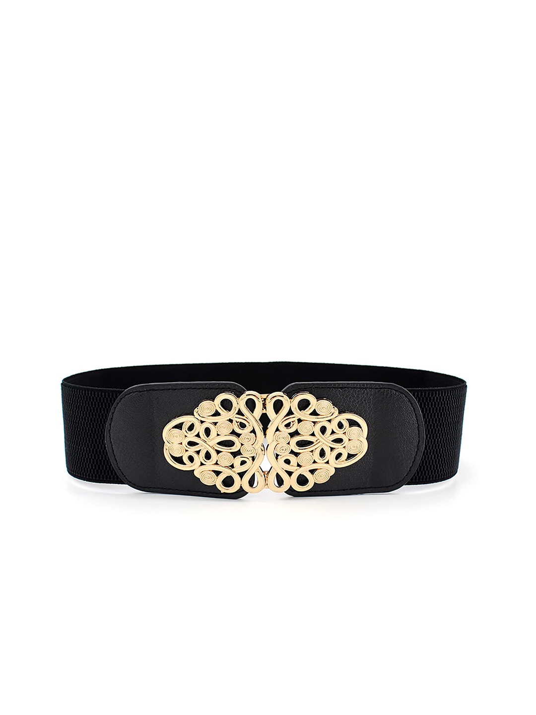 

SYGA Women Textured Leather Belt, Gold