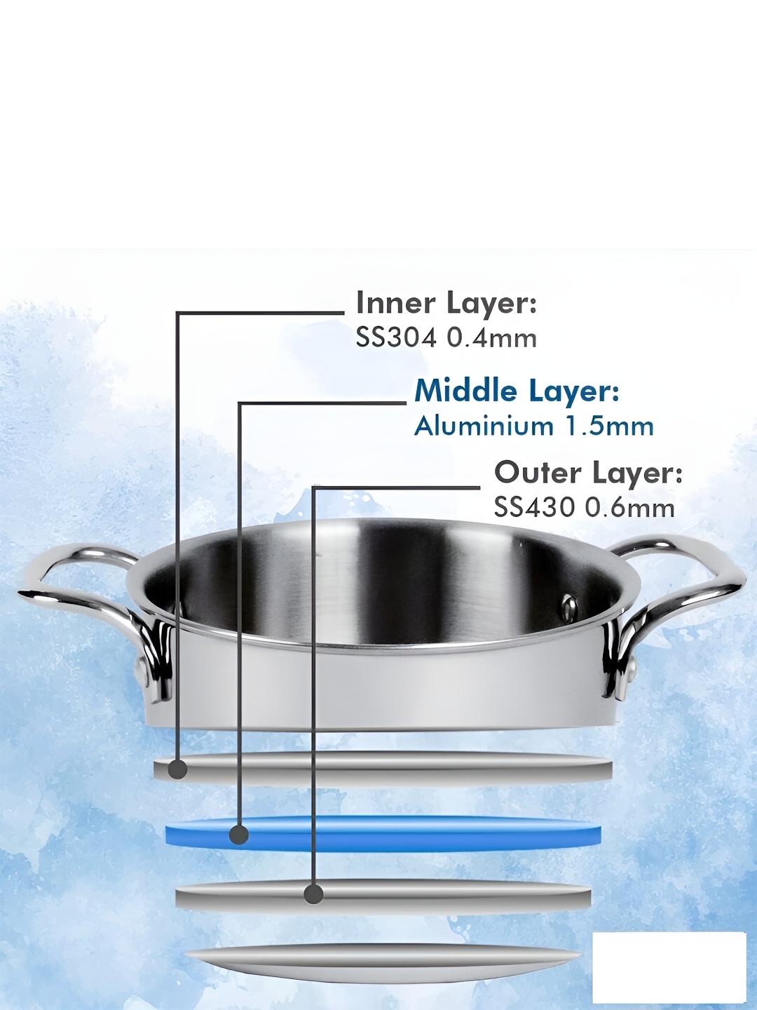 

Kuber Industries Silver-Toned Aluminium Induction Base Cook and Serve Casserole 3 L