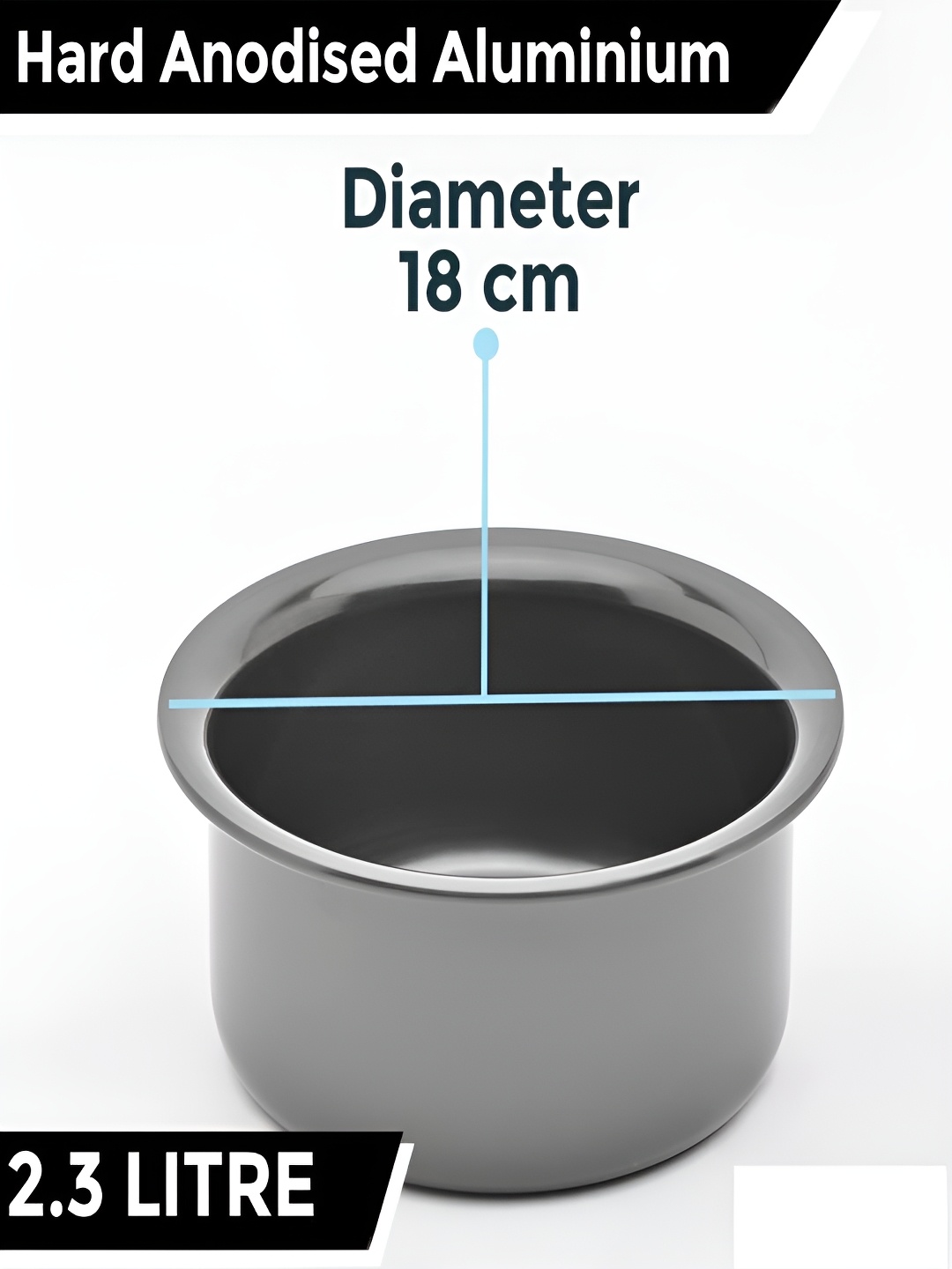 

Kuber Industries Silver-Toned Aluminium Tope 2.3 L