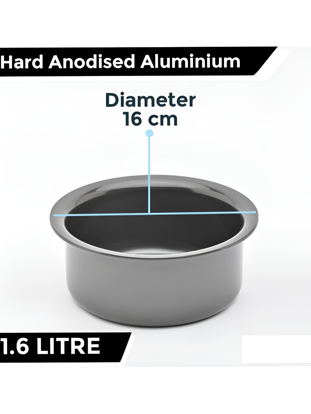 

Kuber Industries Silver-Toned Aluminium Tope 1.6 L