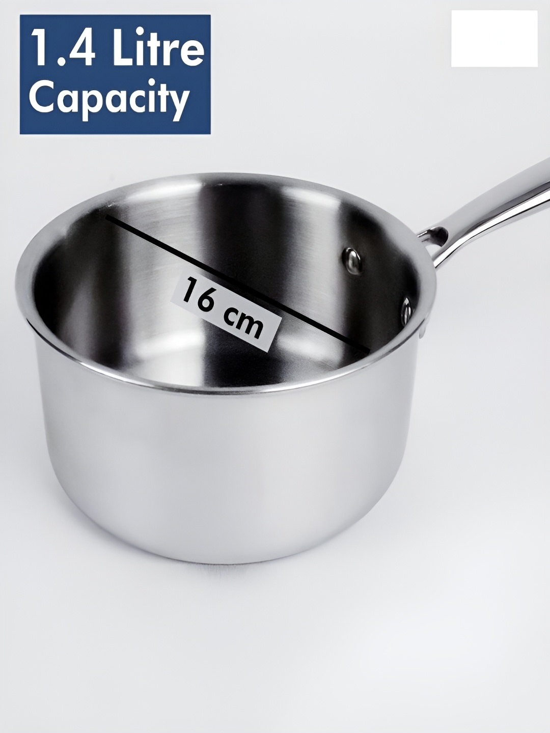 

Kuber Industries Stainless Steel Sauce Pan With Lid 1.4 L, Silver