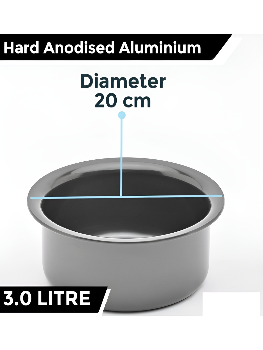 

Kuber Industries Silver-Toned Aluminium Tope 3 L