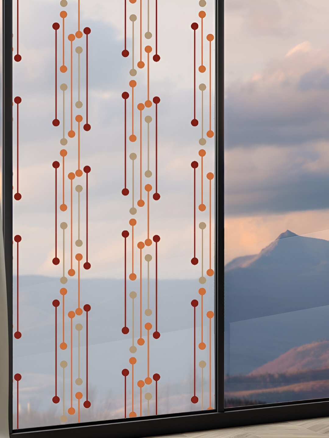 

CVANU Transparent & Brown Printed Self-Adhesive Window Sticker