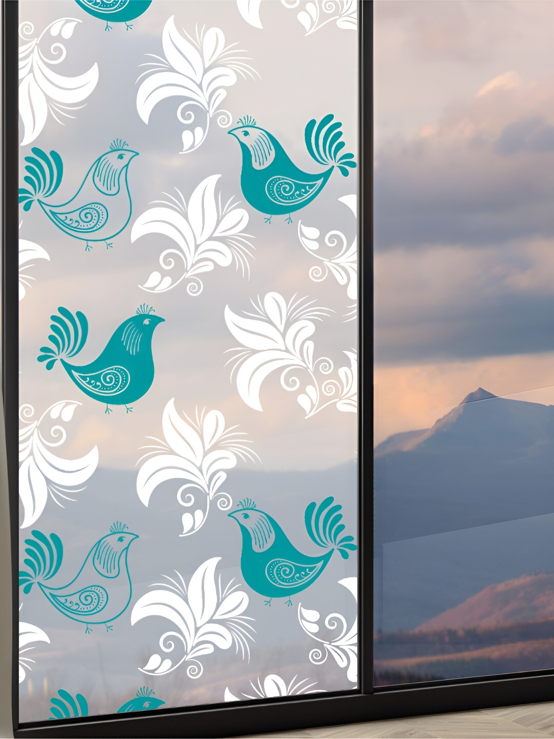 

CVANU Transparent & Green Printed Self-Adhesive Window Film