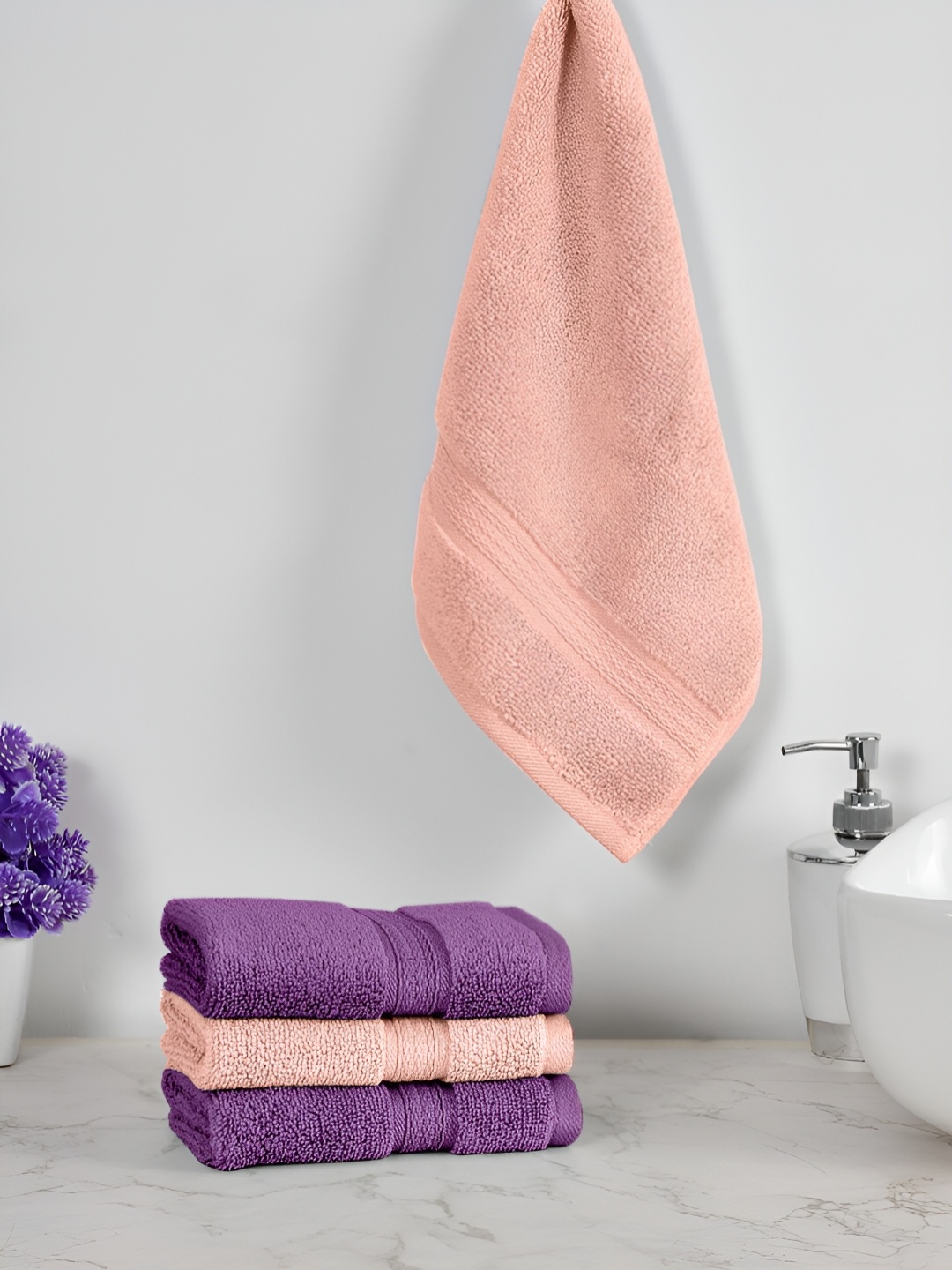 

AVI Living 4 Pieces 550 GSM Cotton Face Towels, Pink