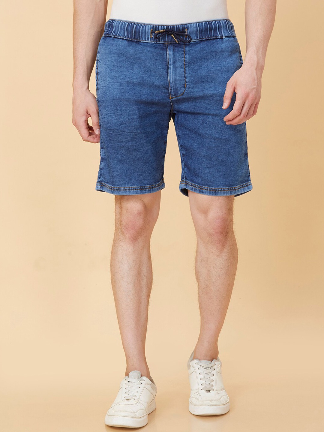 

Being Human Men Washed Denim Shorts, Black