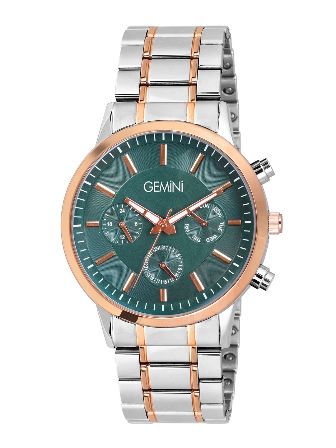 

GEMINI Men Dial & Stainless Steel Straps Round Analogue Watch BSN 1368KM03, Green