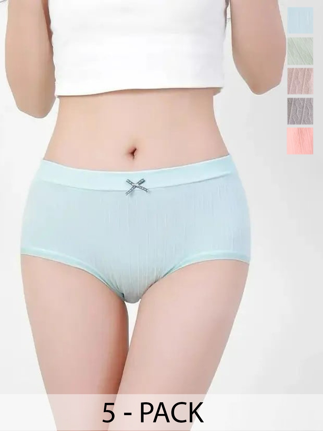 

Lugo Pack Of 5 Mid Rise Hipster Briefs, Green