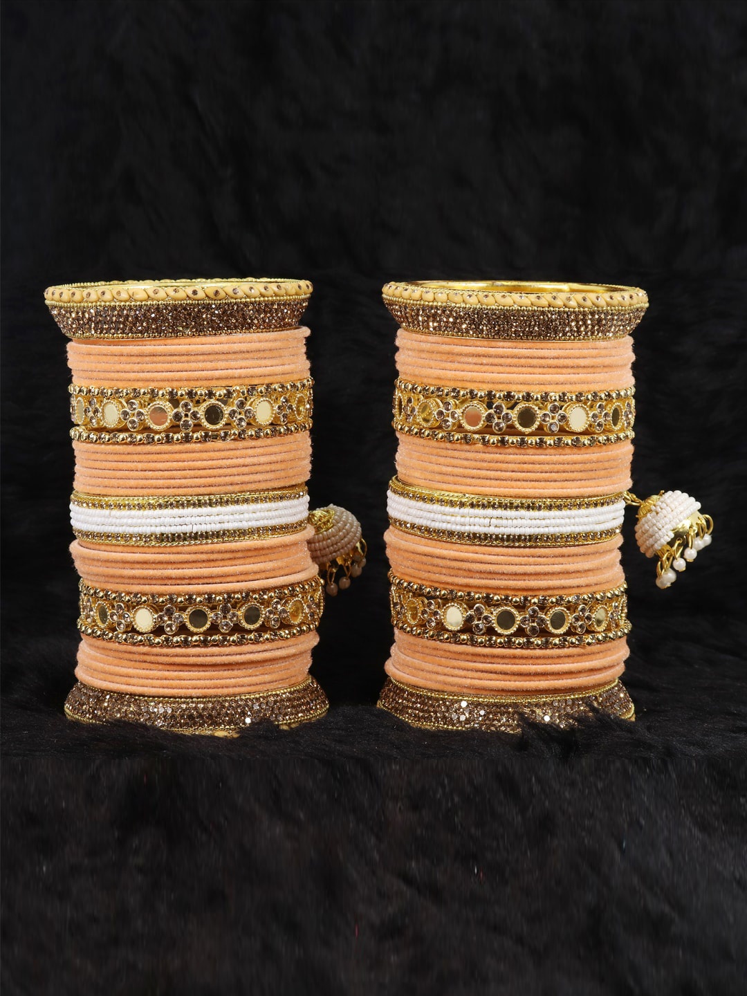 

LAVAZZA Set Of 66 Gold-Plated & AD-Studded Bangles