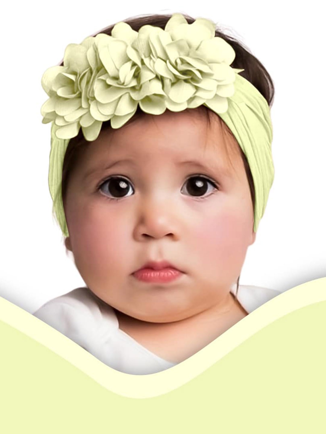 

SYGA Infant Girls Stretchable Floral Hairband, Beige