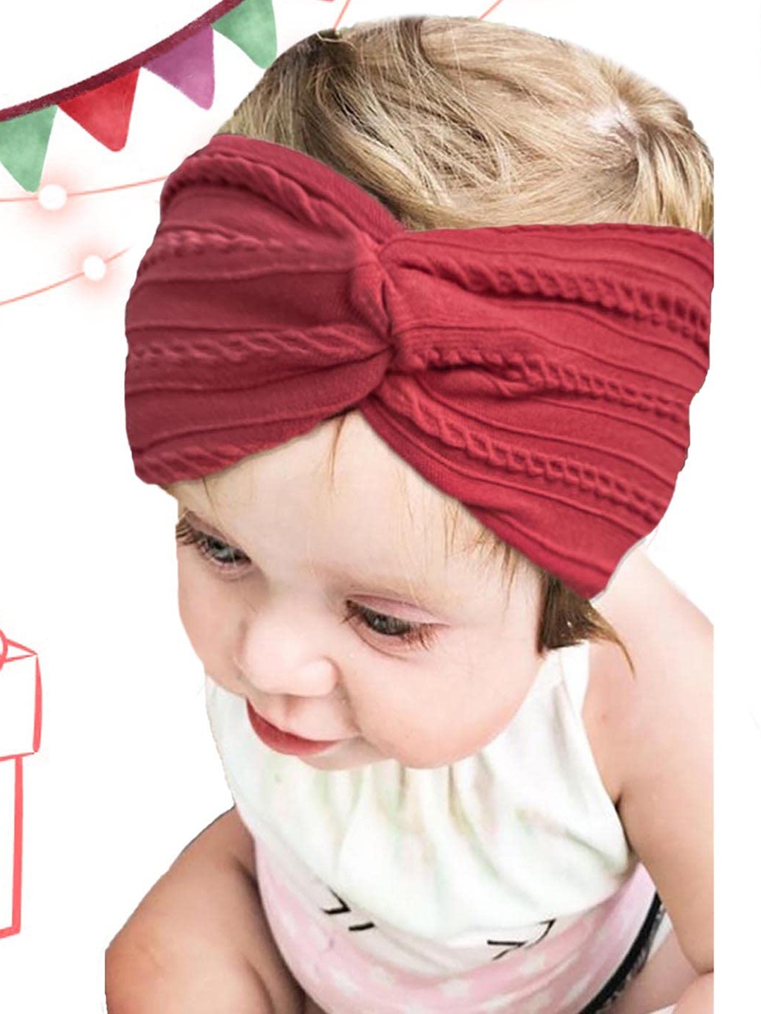 

SYGA Infant Girls Self Design Stretchable Hairband, Maroon