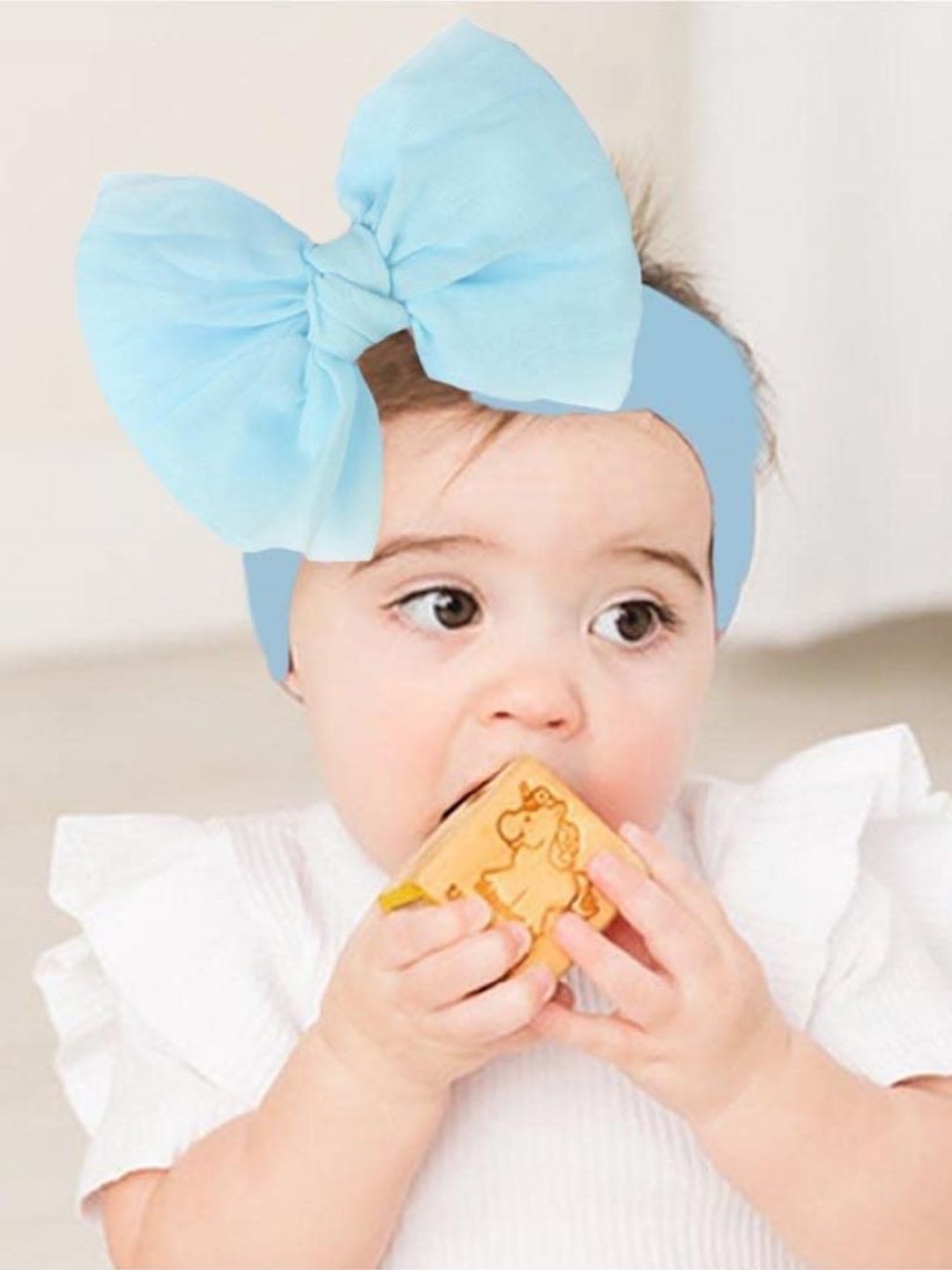 

SYGA Infant Girls Stretchable Bow Hairband, Blue