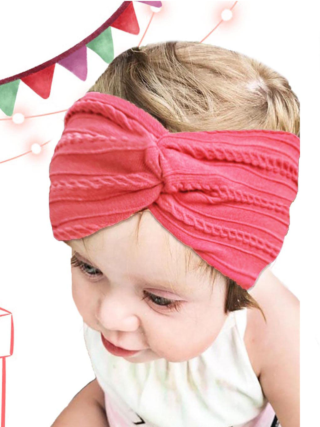 

SYGA Infant Girls Self Design Stretchable Hairband, Red