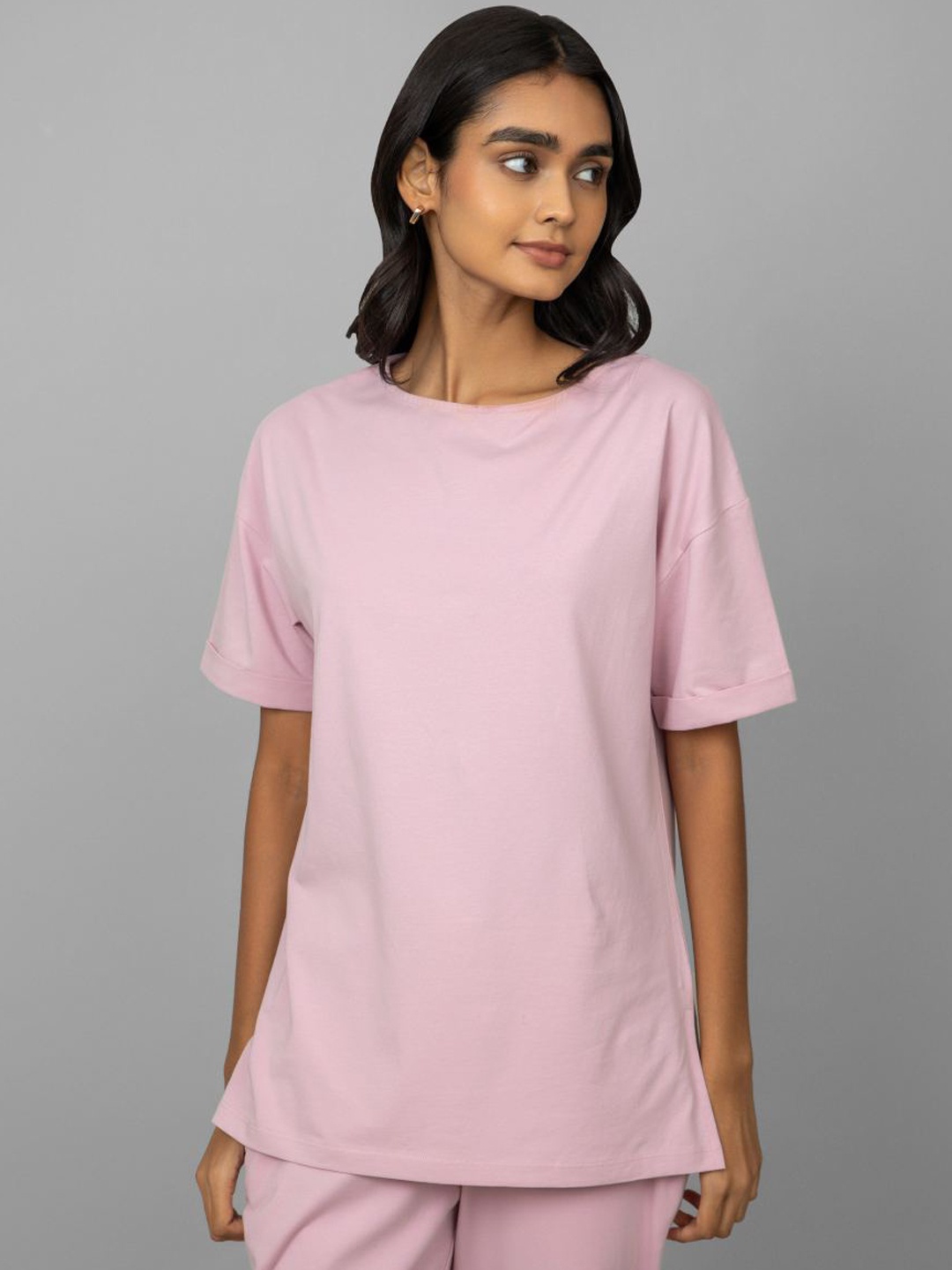 

necesera Round Neck Short Sleeves Lounge T-shirt, Pink