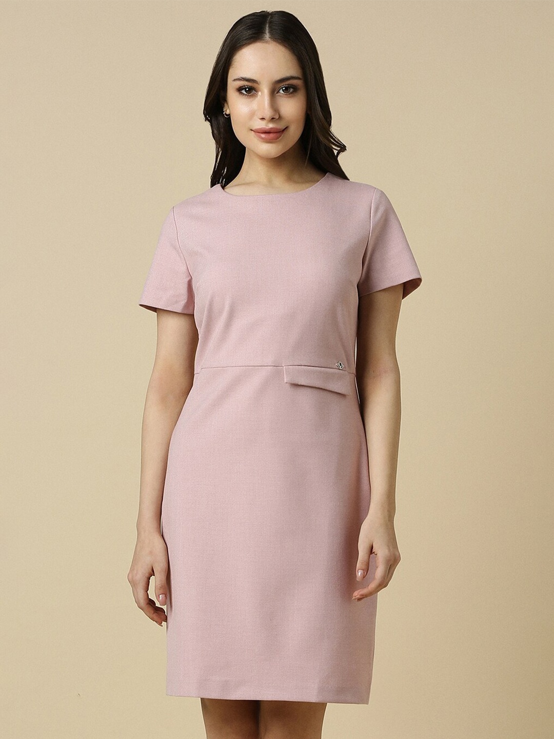 

Allen Solly Woman Round Neck Sheath Dress, Pink