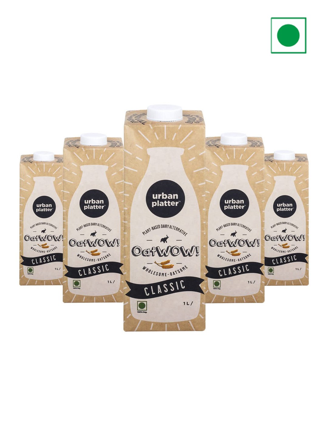 

URBAN PLATTER Set Of 6 OatWOW Classic Oat Beverage -1L Each, White