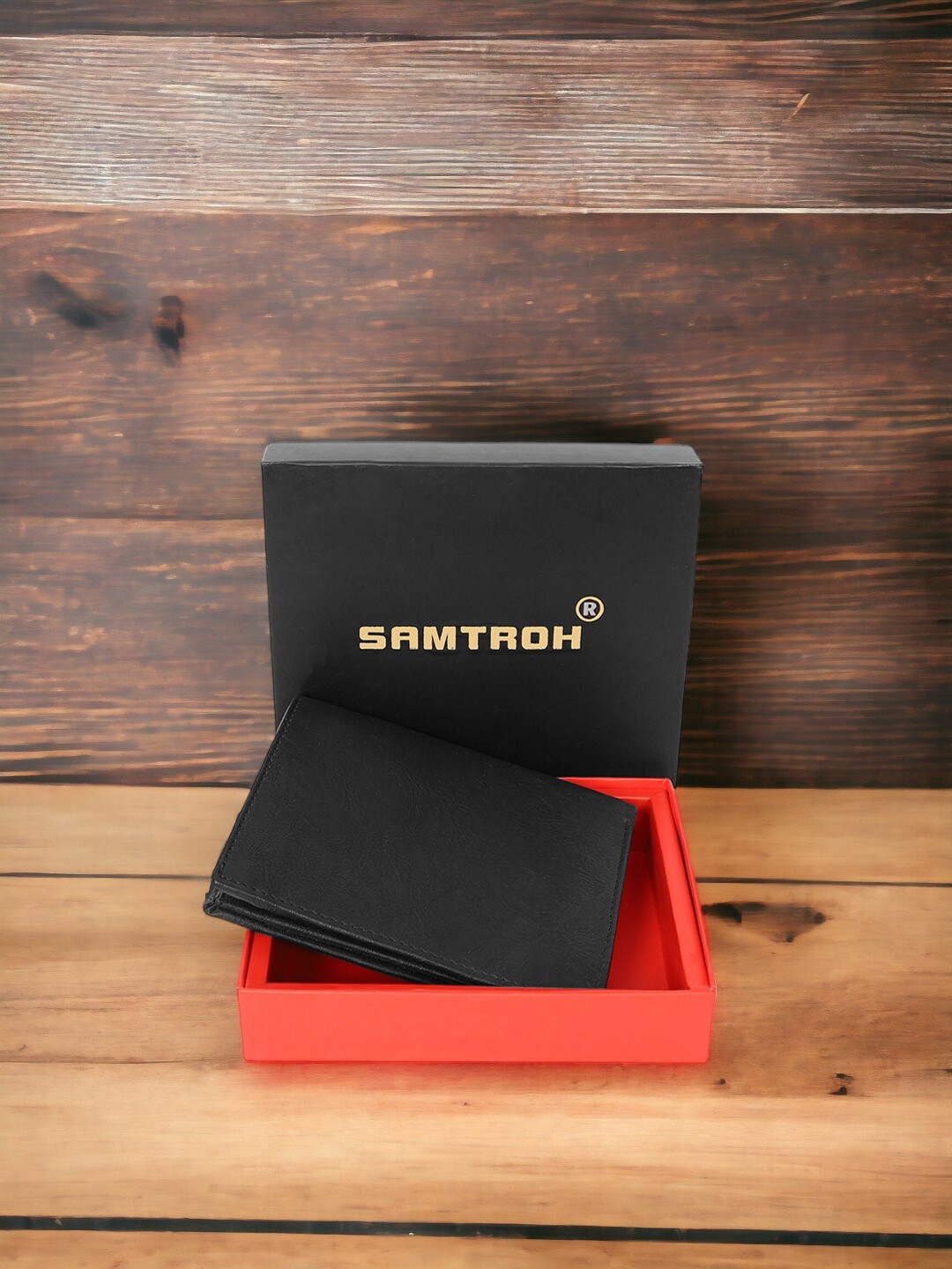 

SAMTROH Unisex Two Fold Wallet, Black