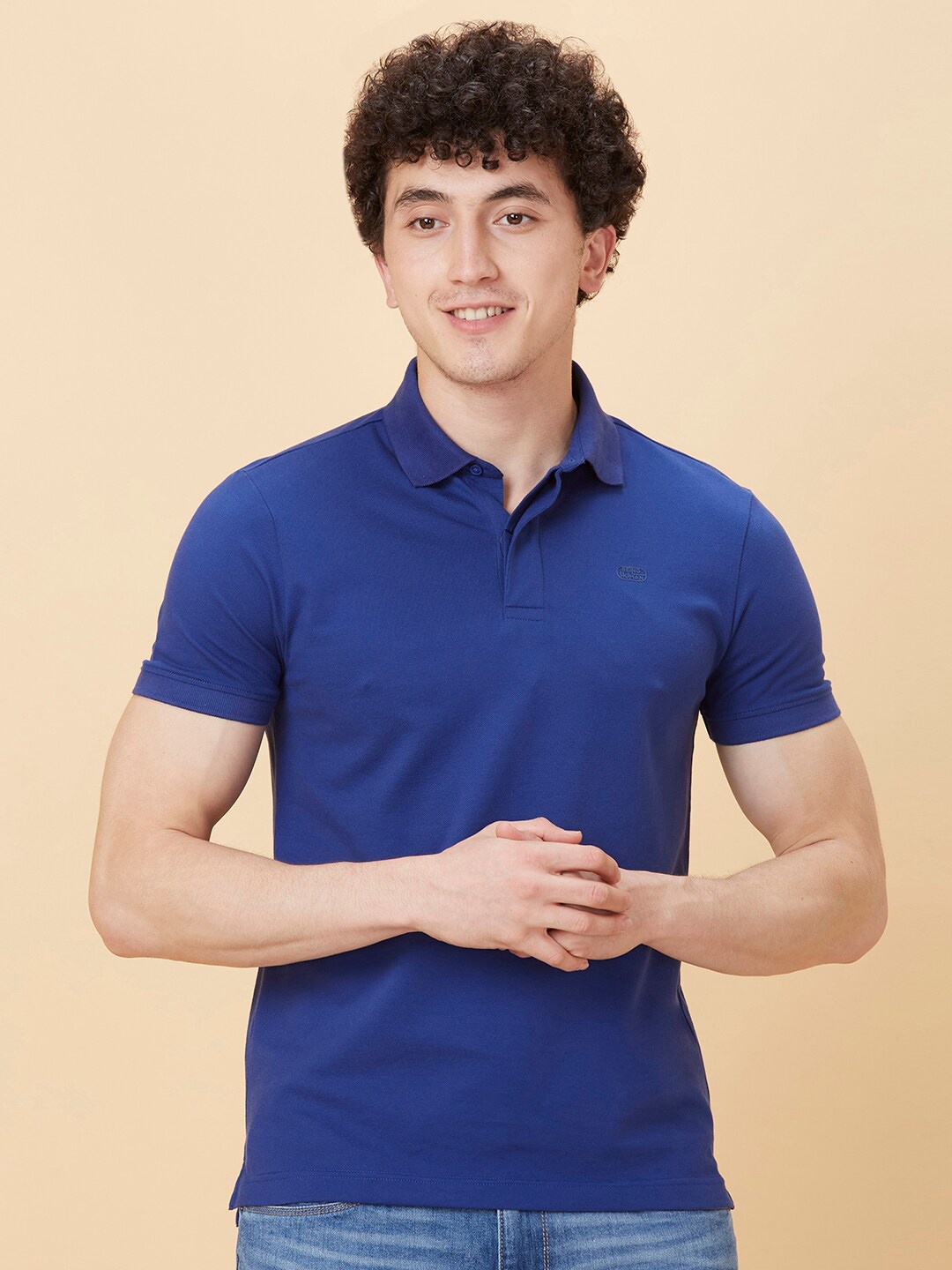 

Being Human Polo Collar Short Sleeves T-shirt, Blue