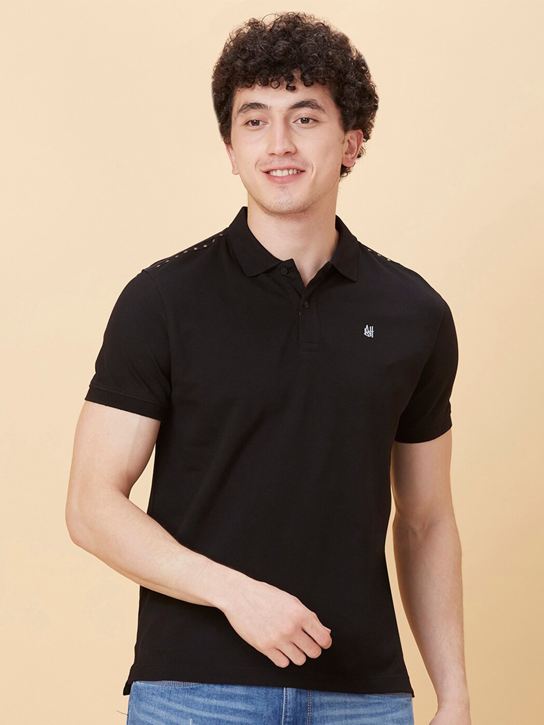 

Being Human Polo Collar Casual T-shirt, Black