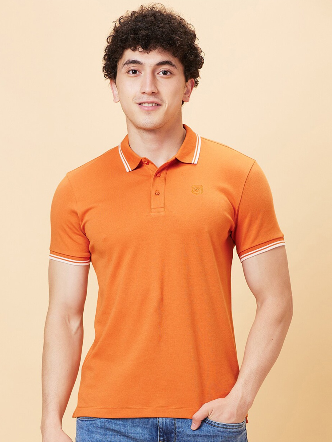 

Being Human Polo Collar Casual T-shirt, Rust