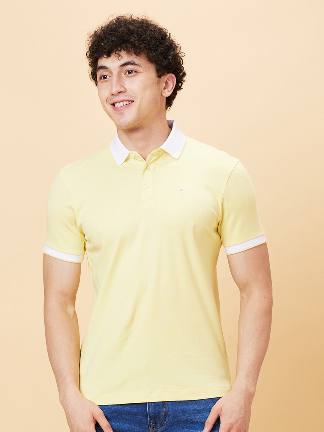 

Being Human Cotton Polo Collar Short Sleeves Regular Fit Casual T-shirt, Yellow