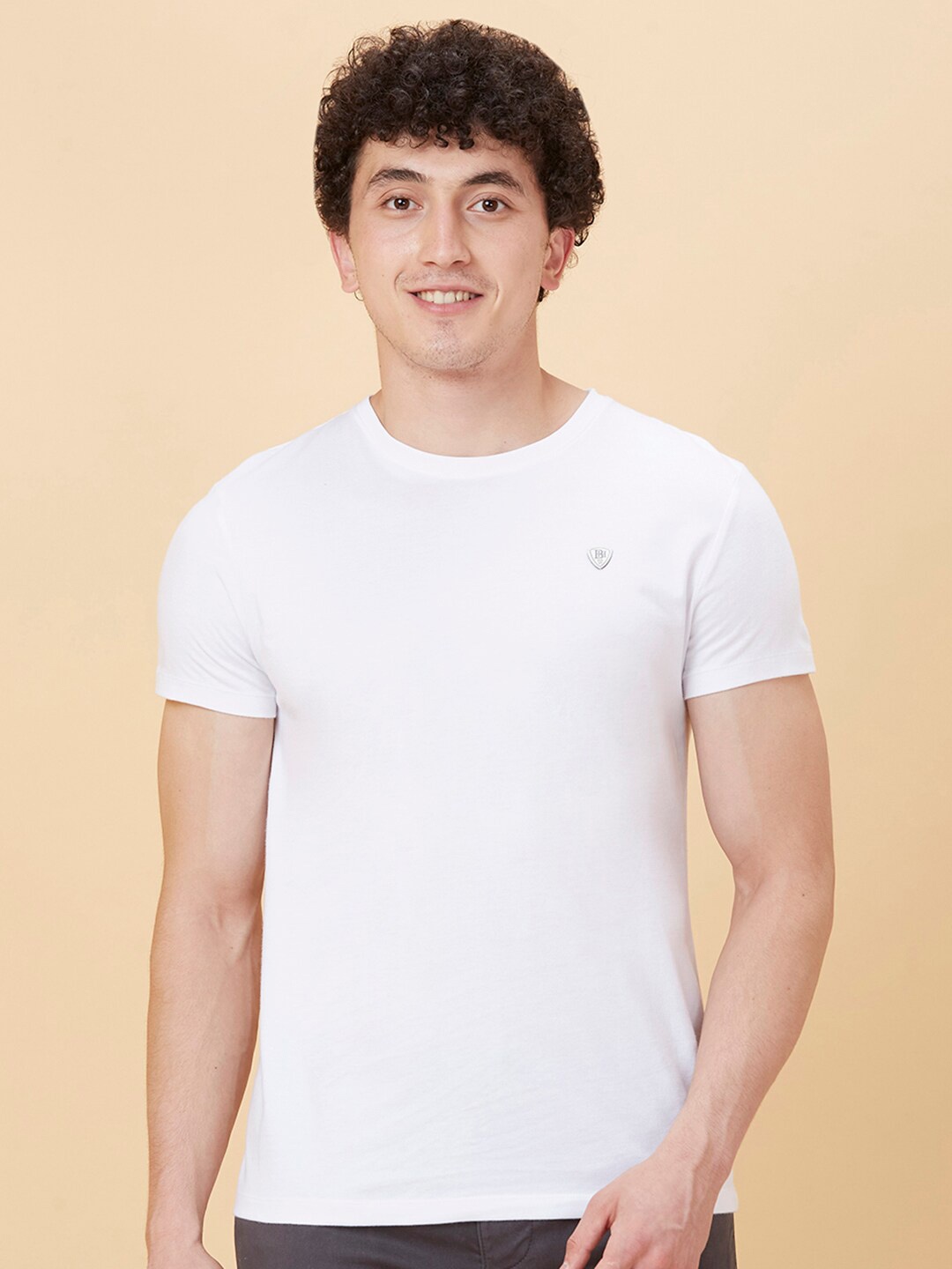 

Being Human Cotton Round Neck Short Sleeves Pockets Casual T-shirt, White