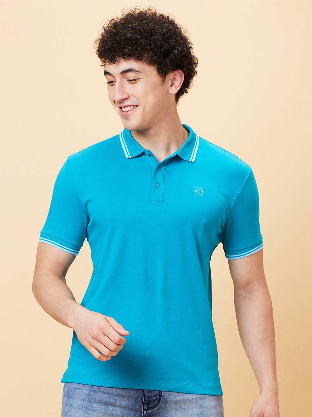 

Being Human Polo Collar T-shirt, Blue