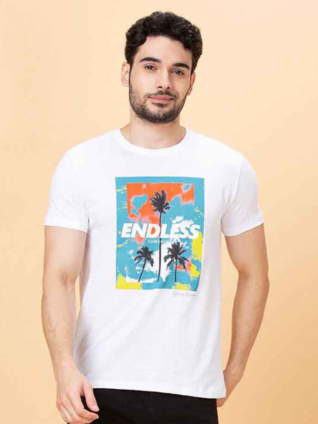

Being Human Graphic Printed Cotton Slim Fit T-shirt, White